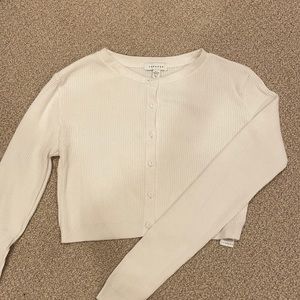 Topshop white button up cardigan (Size: S)